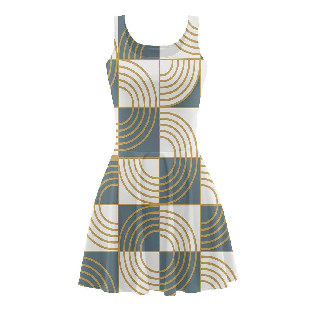 Supreme Concentric Line Bands floral print skater dresses