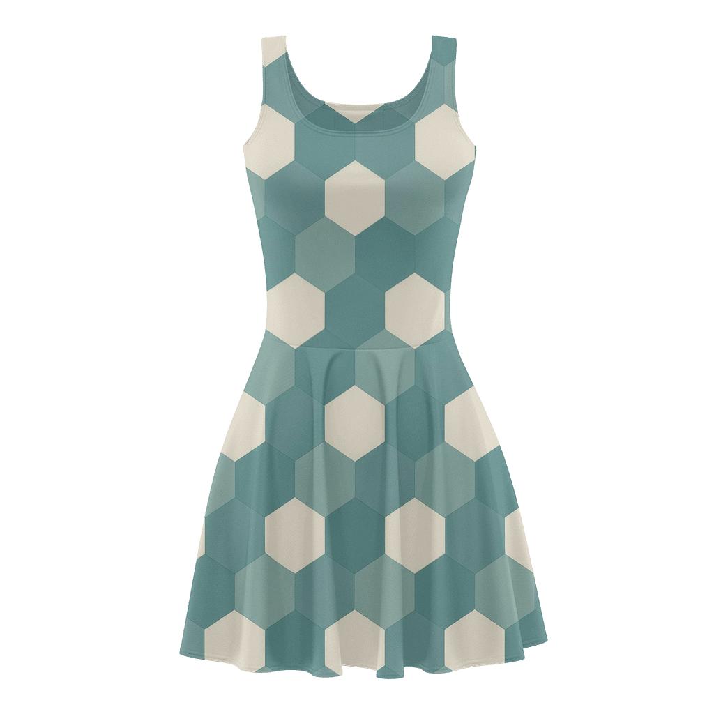 Oscillating Hex Weave Pattern custom skater dresses