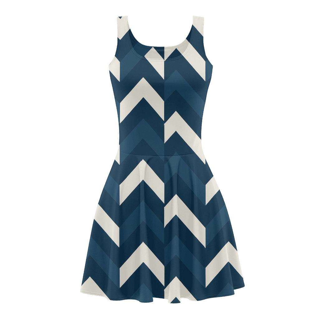 Staggered Chevron Ladder personalized fit skater dresses