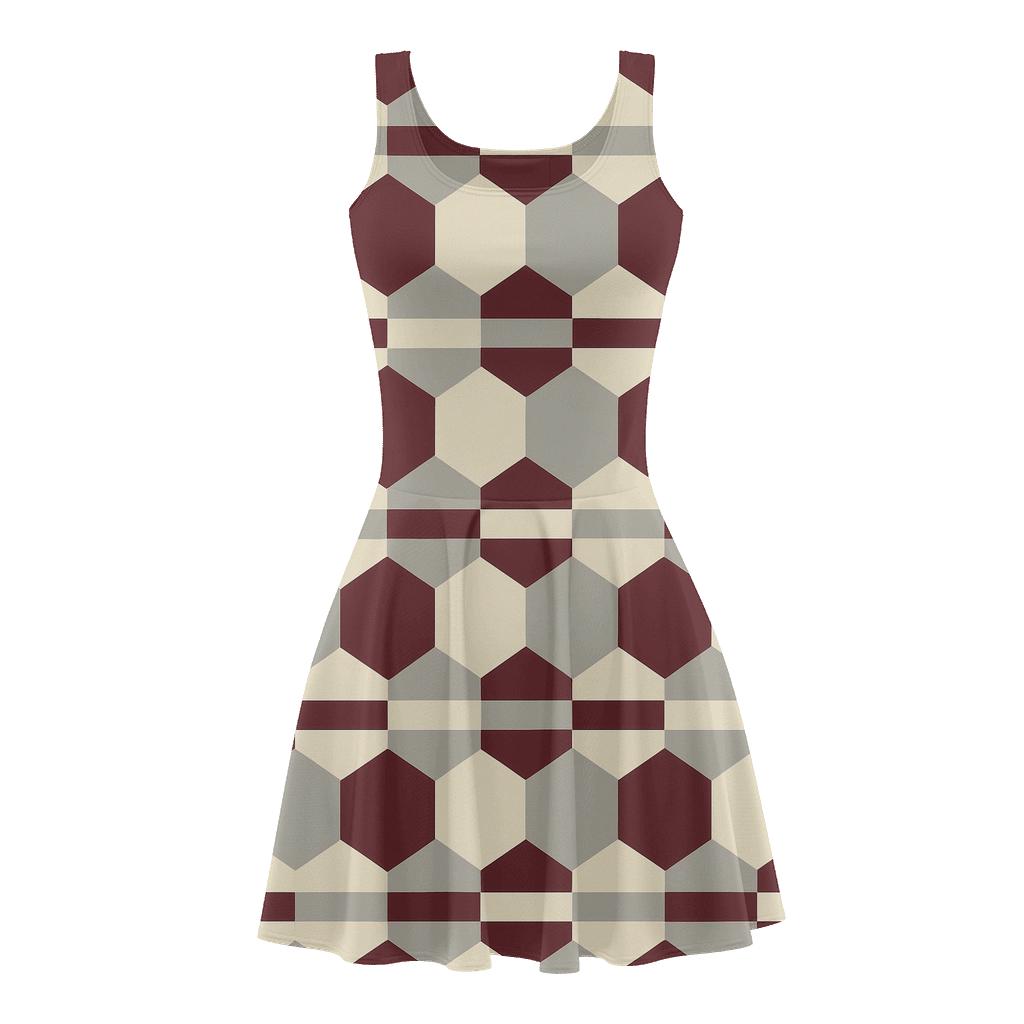 Tessellation With Galactic Phase Stripes comfortable stretch skater dresses