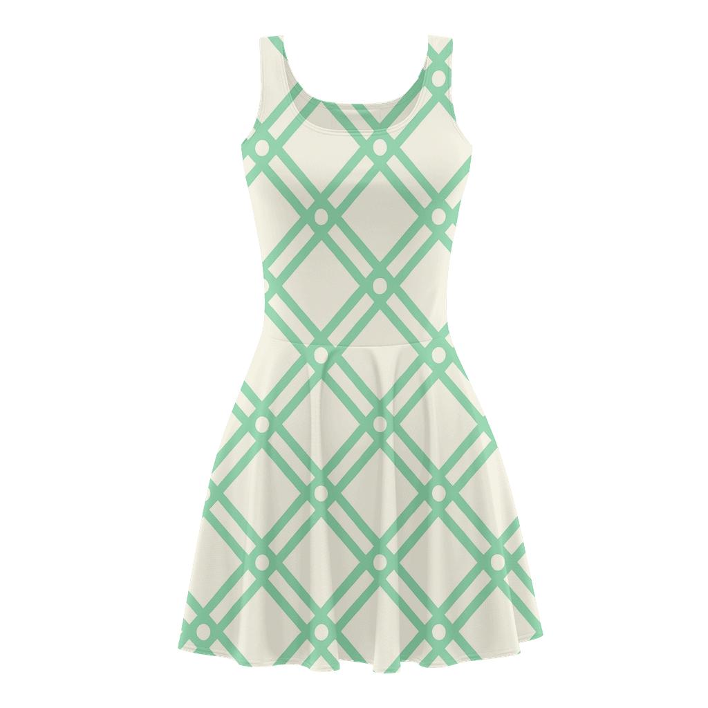 Diagonal Ripple Grid personalized fit skater dresses