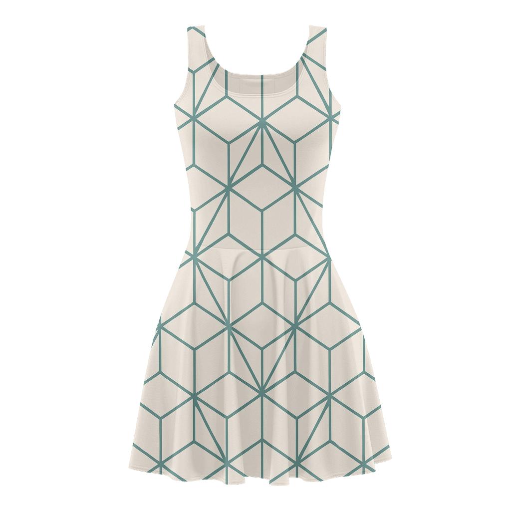 Hexagonal Web Overlay skater dresses for occasions