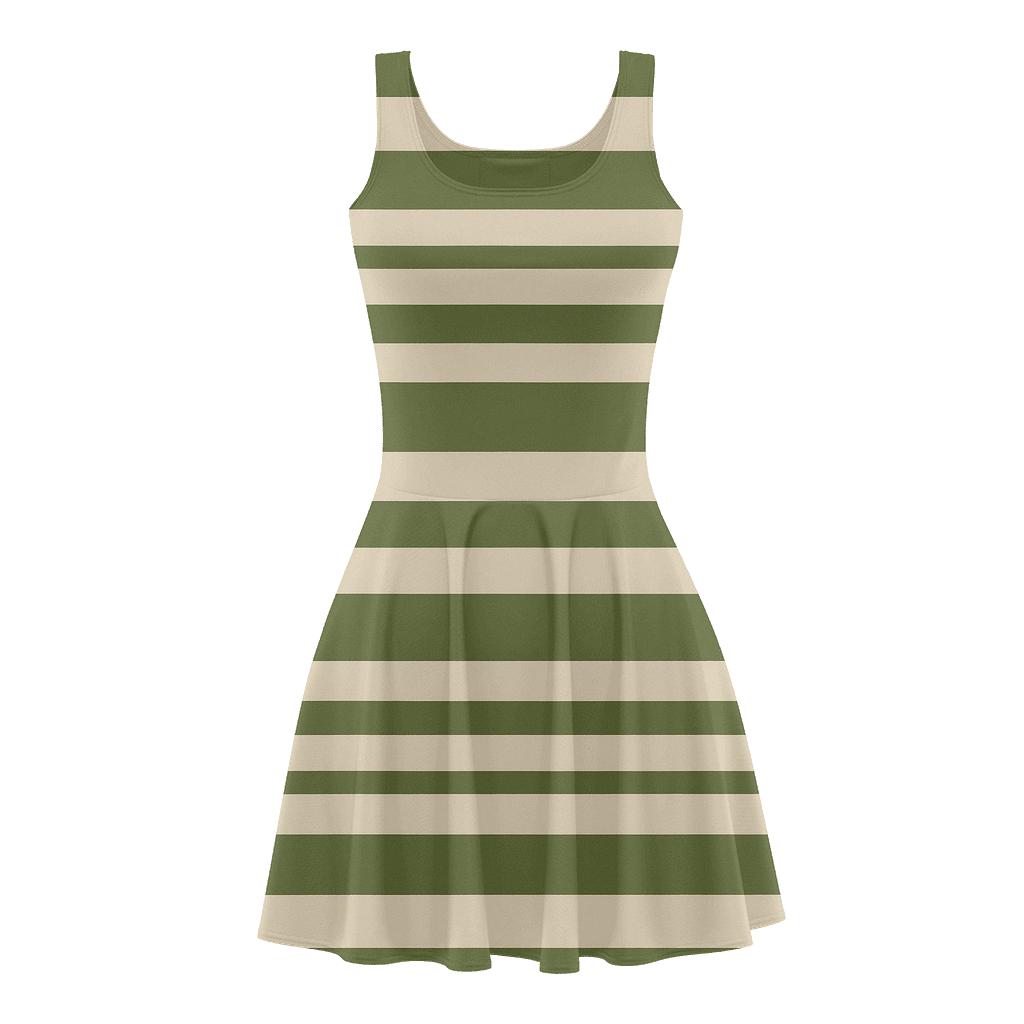 Striped Modular Banding stylish a-line skater dresses