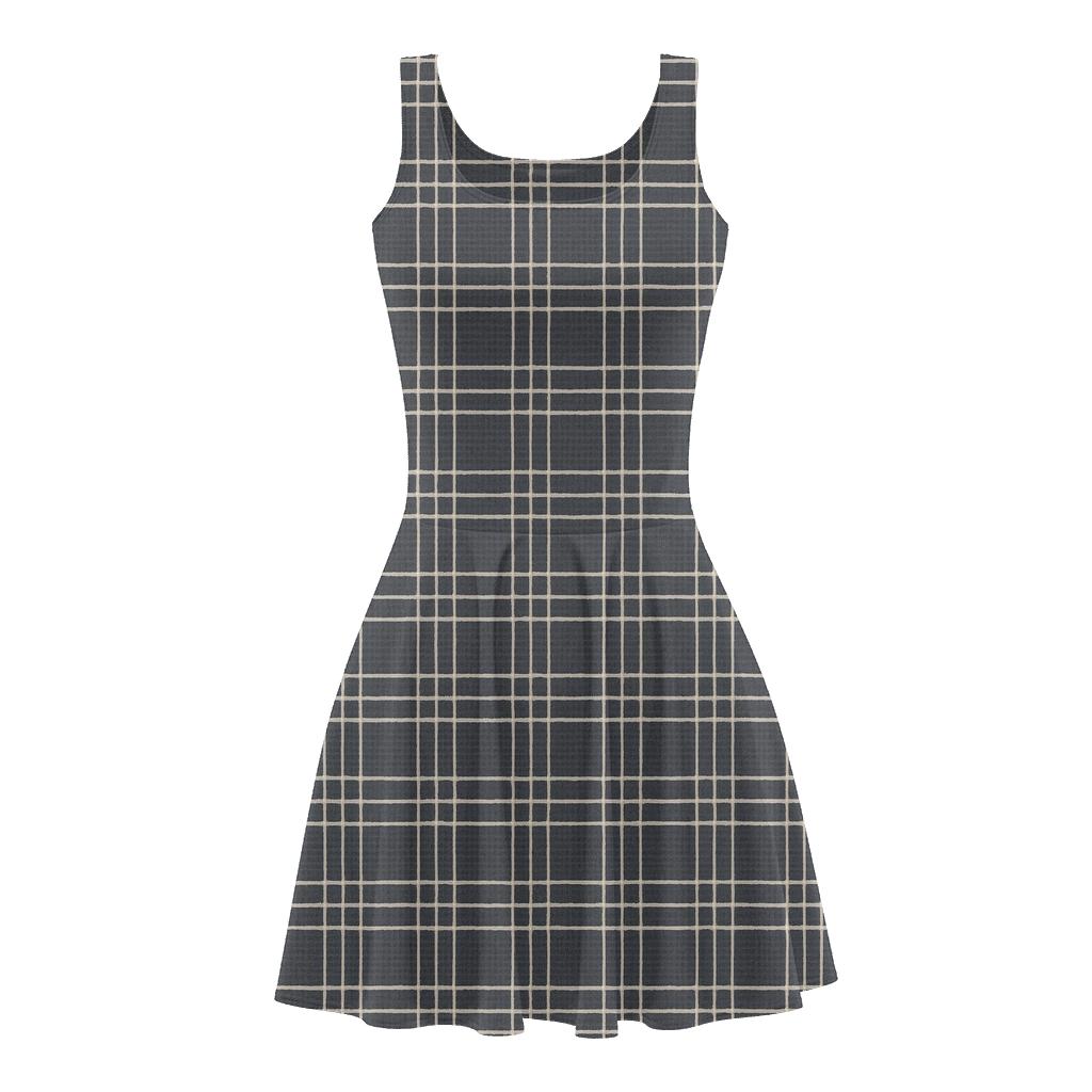 Shifted Crosshatch Pattern skater dresses for occasions