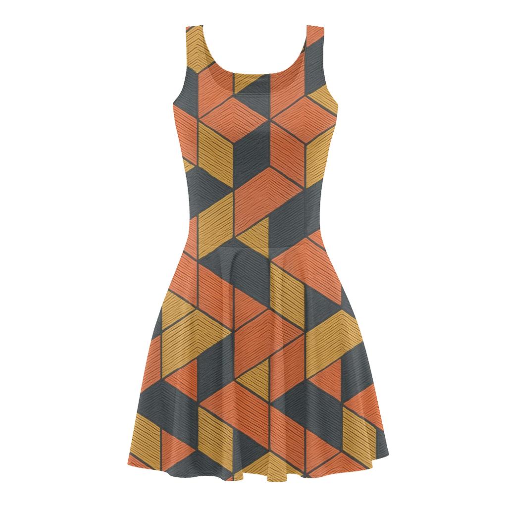 Hex Weave Mosaic custom skater dresses