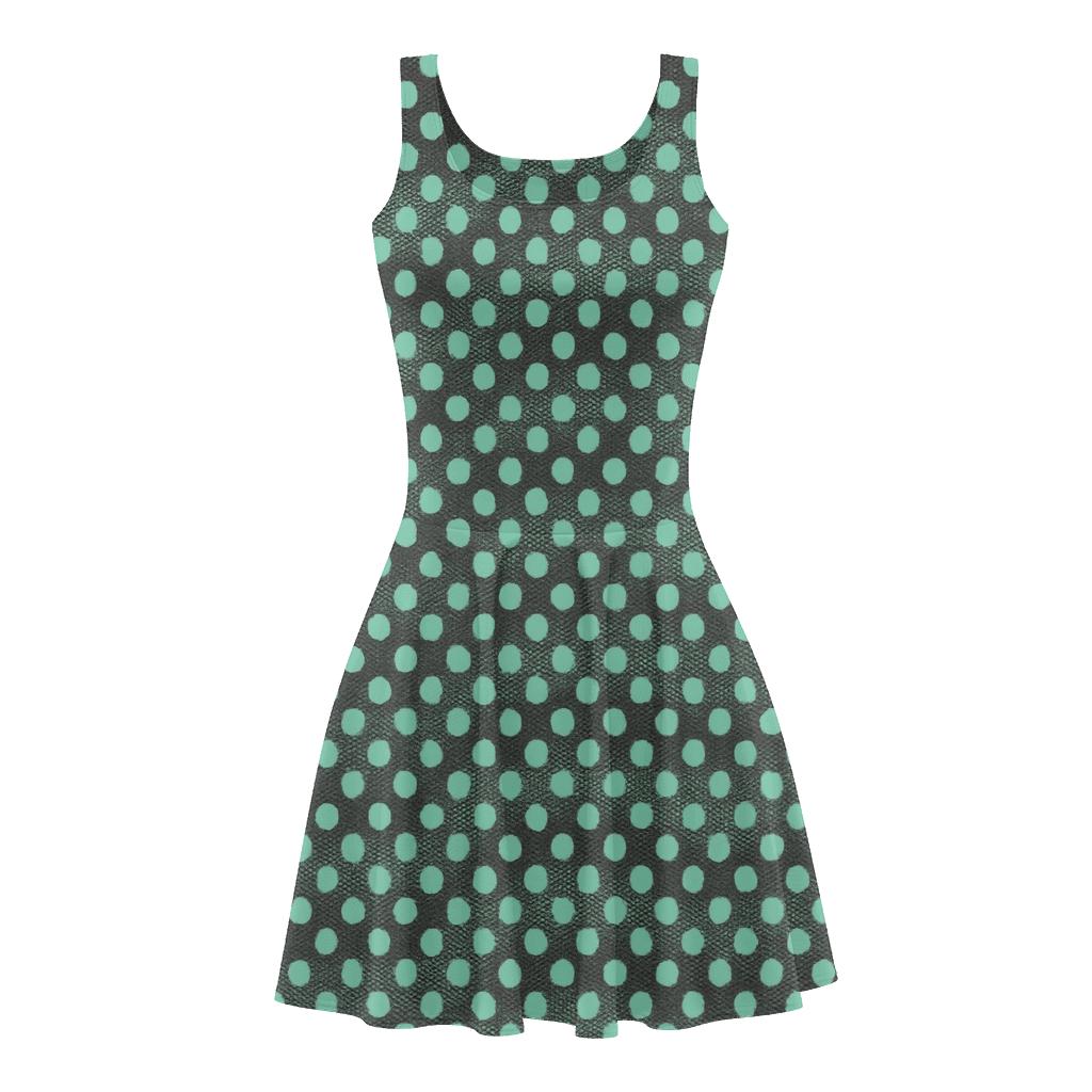 Dot Field Interference trendy mini skater dresses