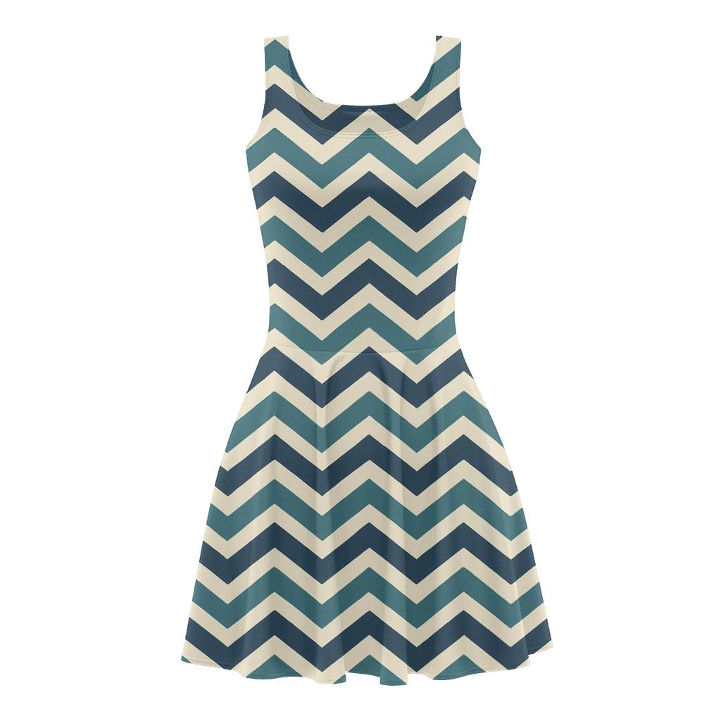 Offset Chevron Banding custom skater dresses