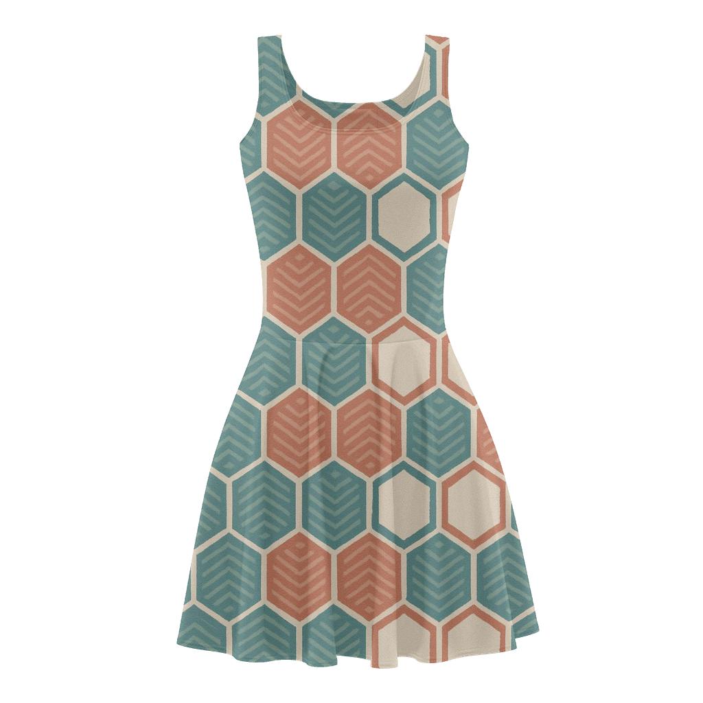 Hex Weave Oscillation II unique custom skater dresses