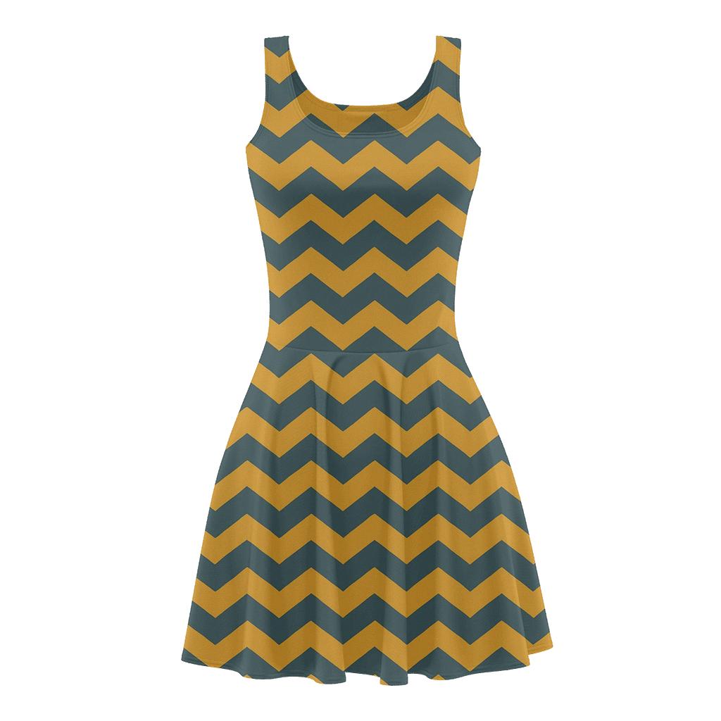 Banded Chevron Ladder stylish a-line skater dresses