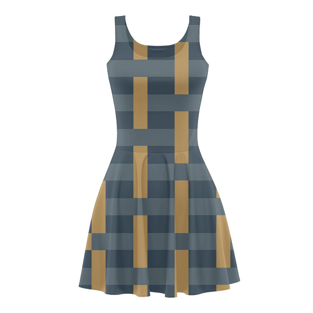 Interlaced Ribbon Matrix skater dresses for occasions