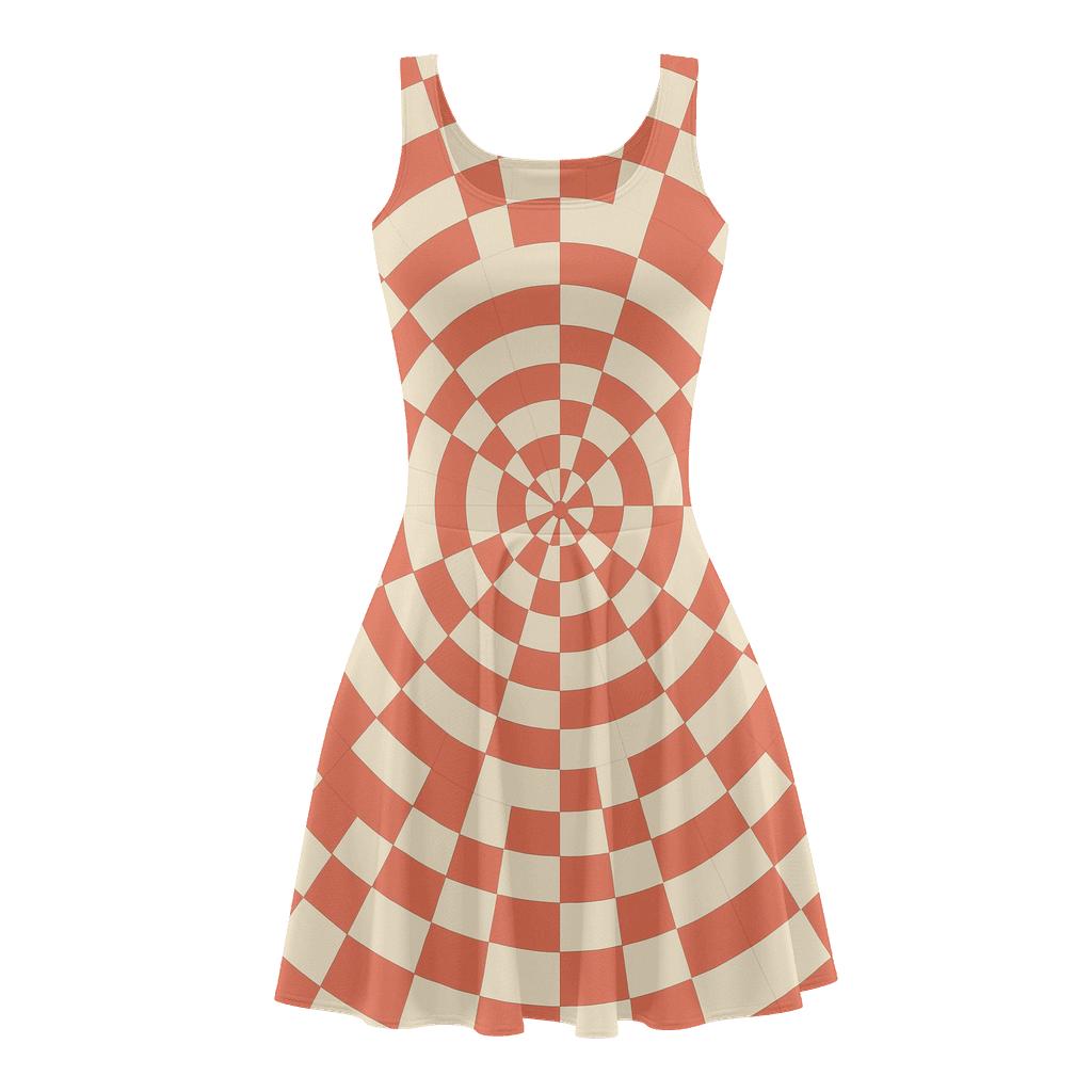 Radial Segment Relay floral print skater dresses