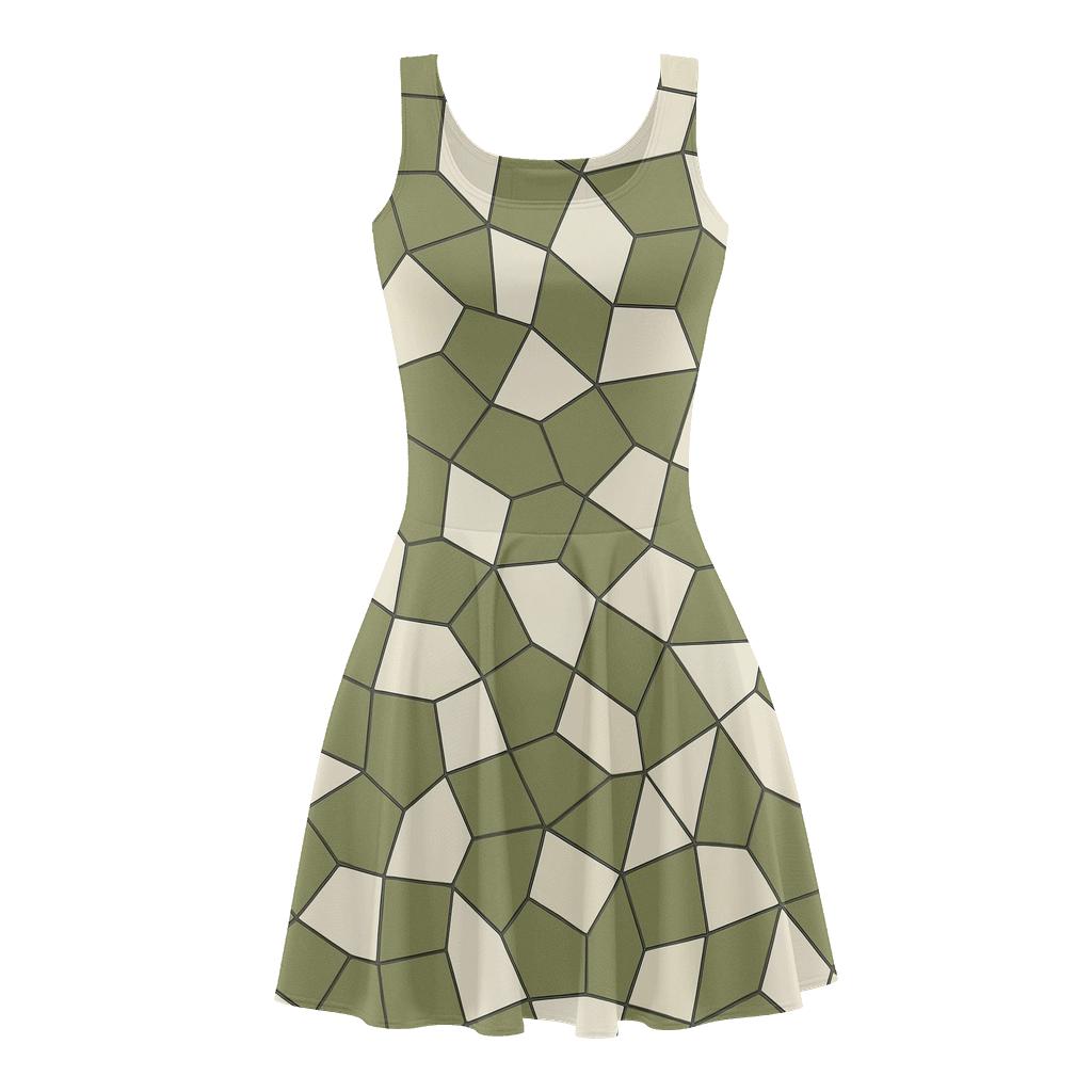 Angled Polygon Tessera comfortable stretch skater dresses