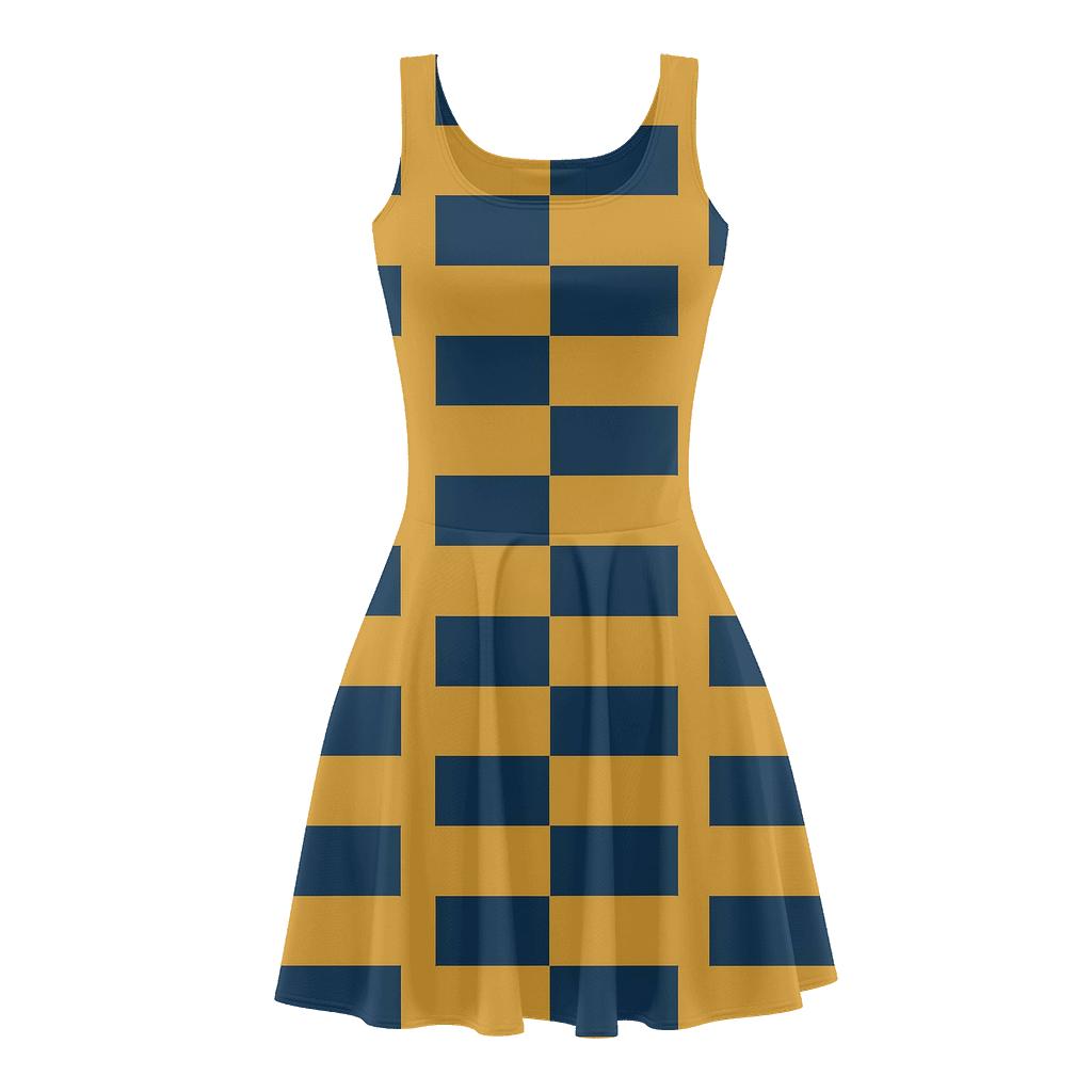 Staggered Block Chain unique custom skater dresses