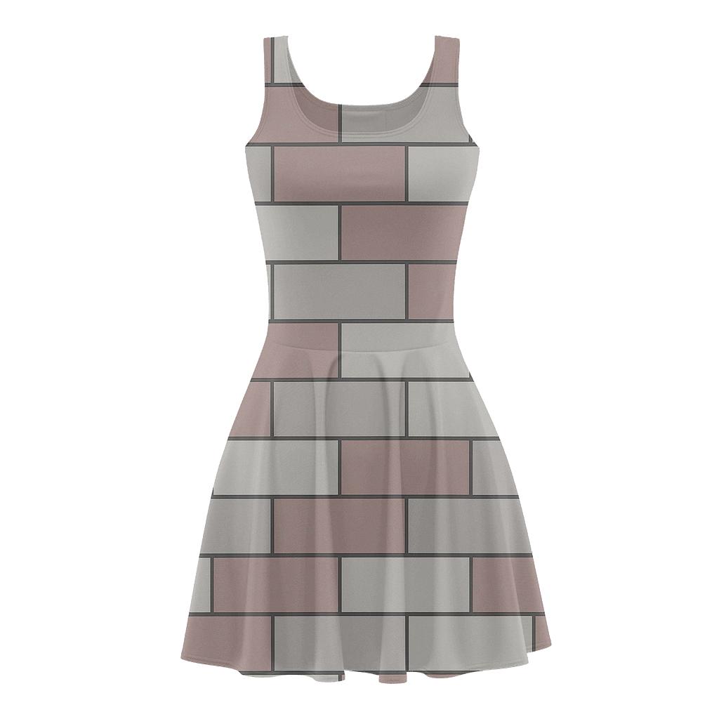 Staggered Block Chain unique custom skater dresses