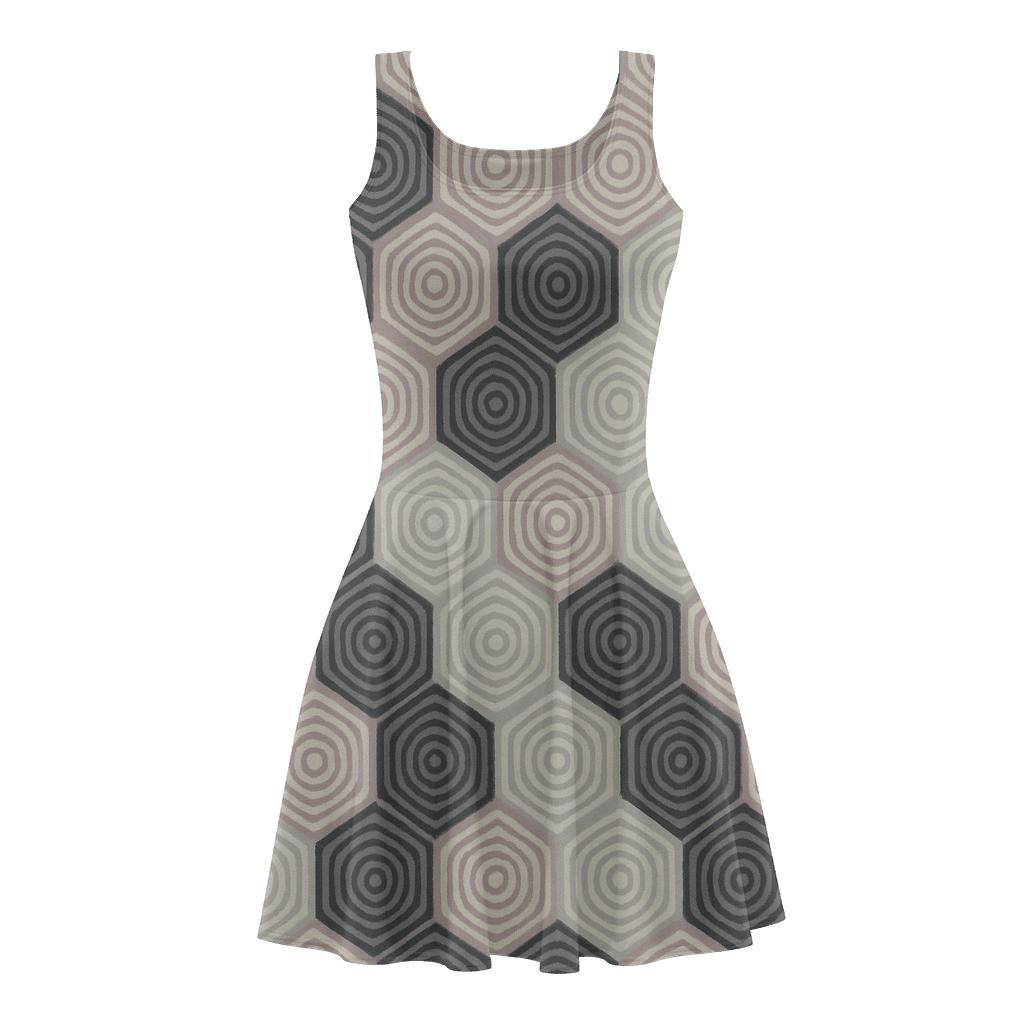 Hex Weave Modulation trendy mini skater dresses