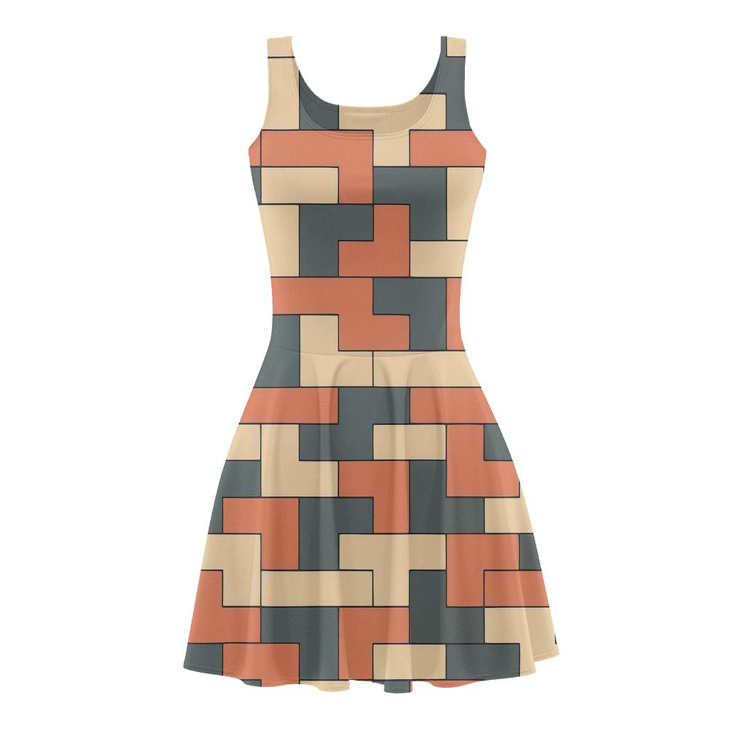 Staggered Block Chain skater dresses for occasions