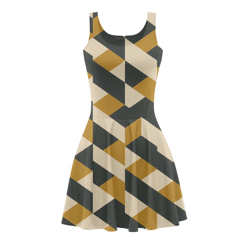 Angled Polygon Relay skater dresses for occasions