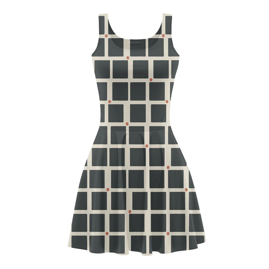 Pinned Grid Drift custom skater dresses
