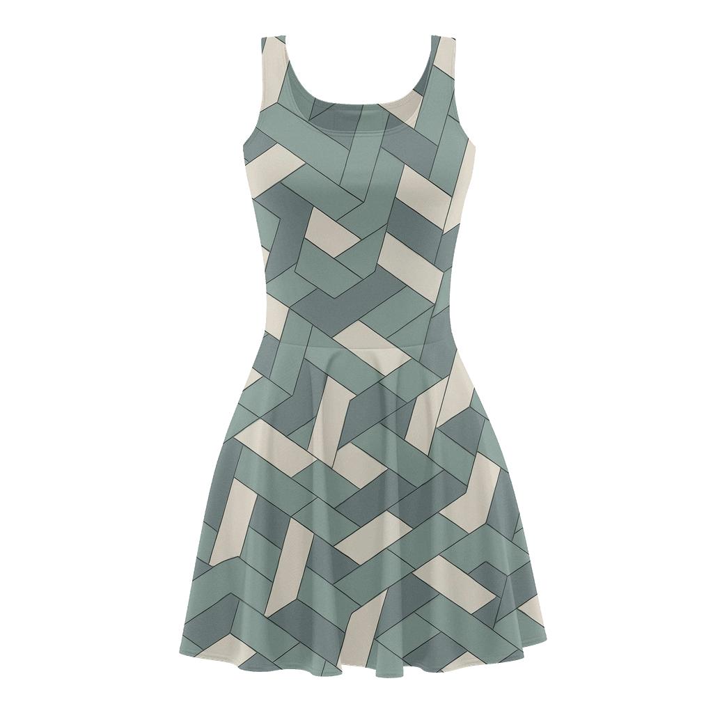 Angled Polygon Tessera designer pattern skater dresses