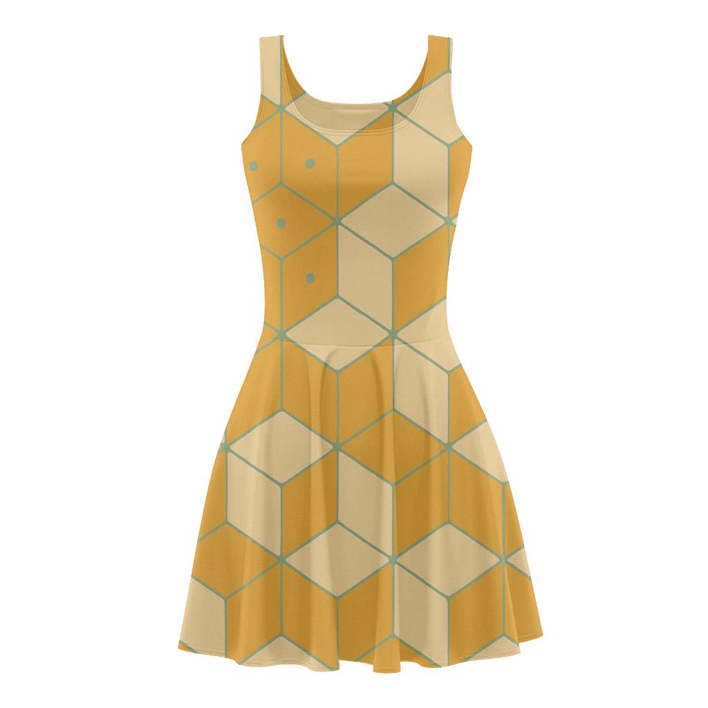Hexagon Lace Matrix designer pattern skater dresses
