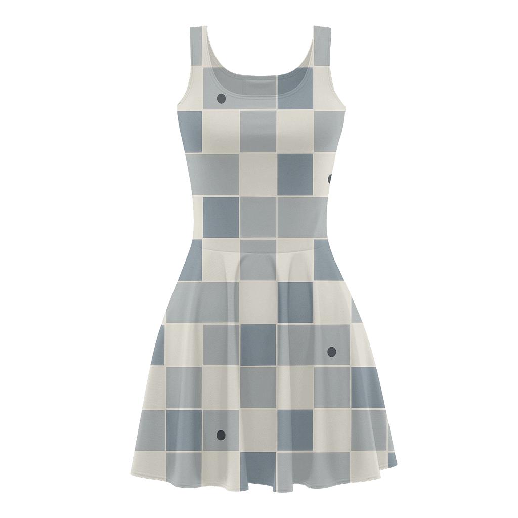 Pinned Grid Drift comfortable stretch skater dresses