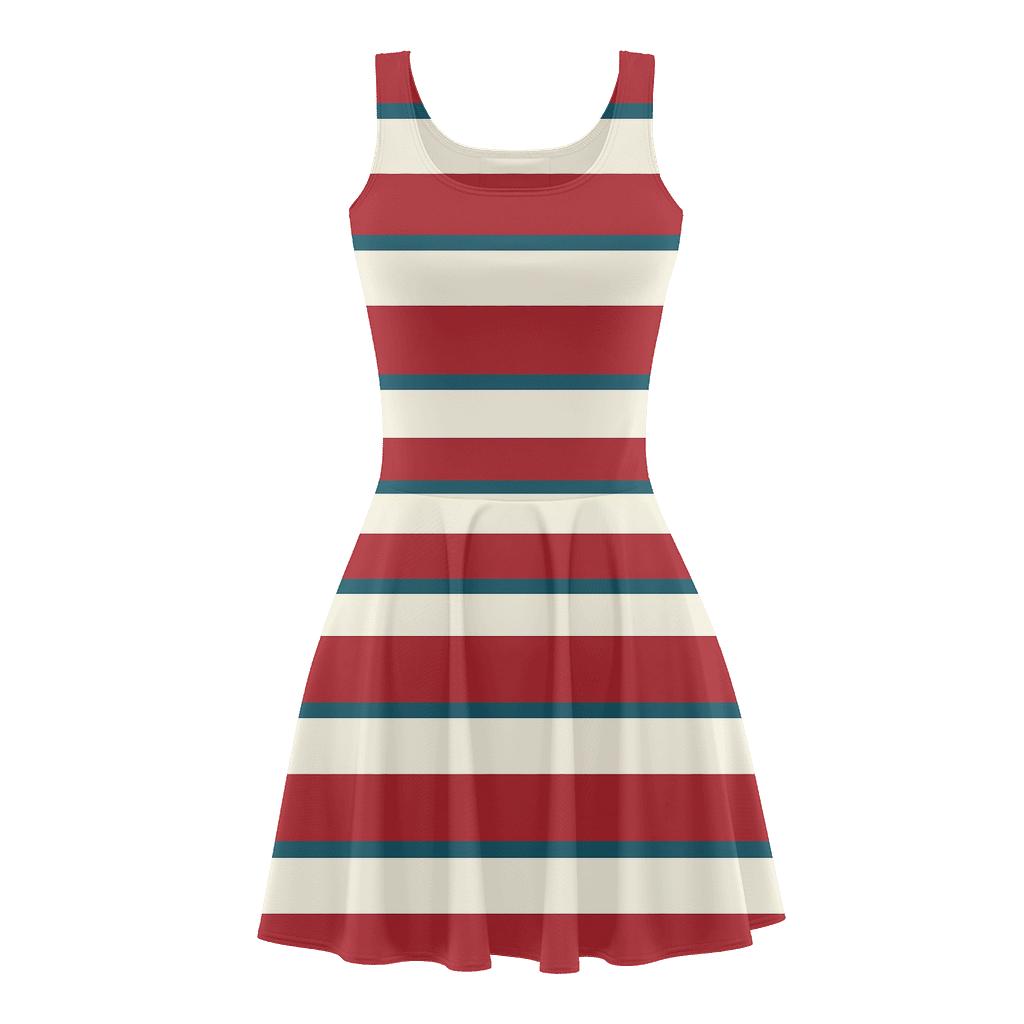 Split Stripe Resonance designer pattern skater dresses