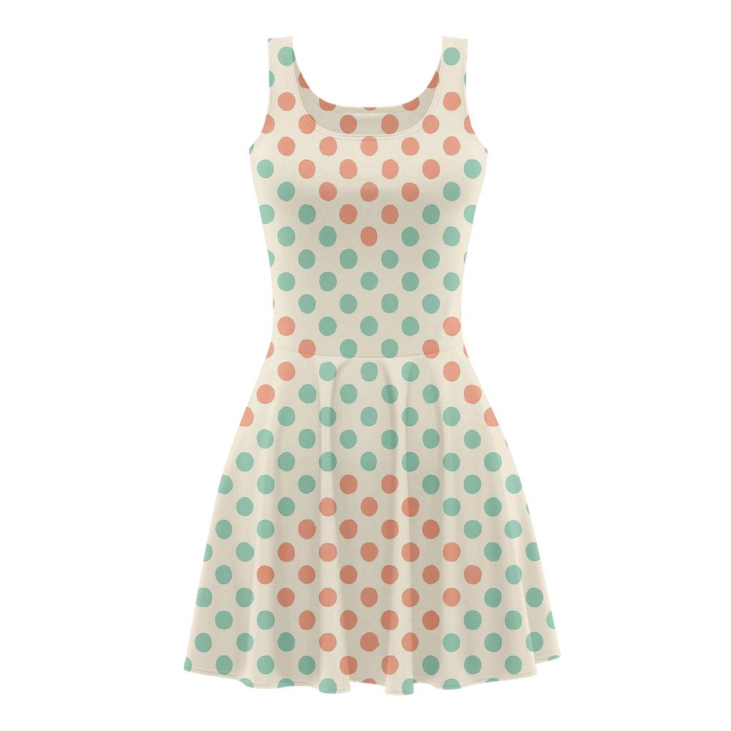 Dot Field Interference comfortable stretch skater dresses