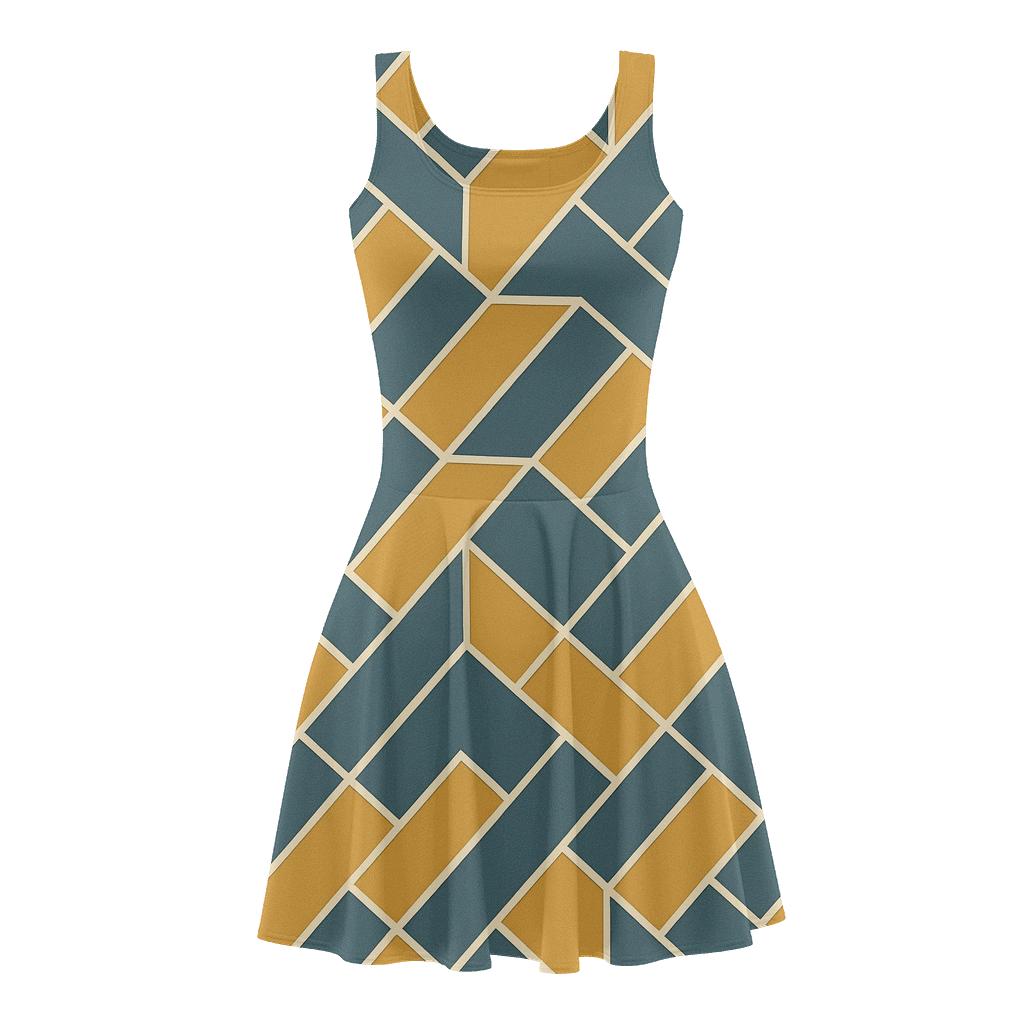 Angled Polygon Tessera stylish a-line skater dresses