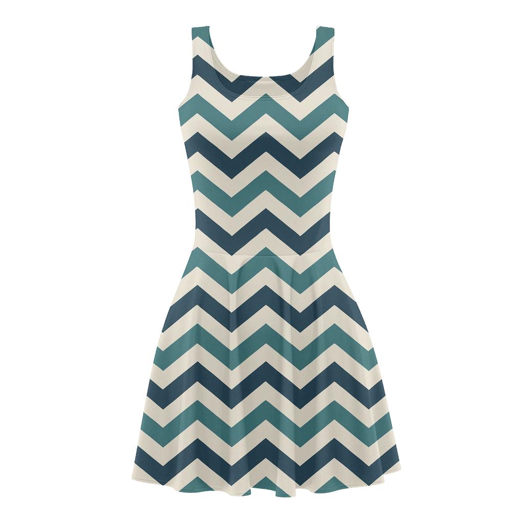 Shifted Chevron Field unique custom skater dresses