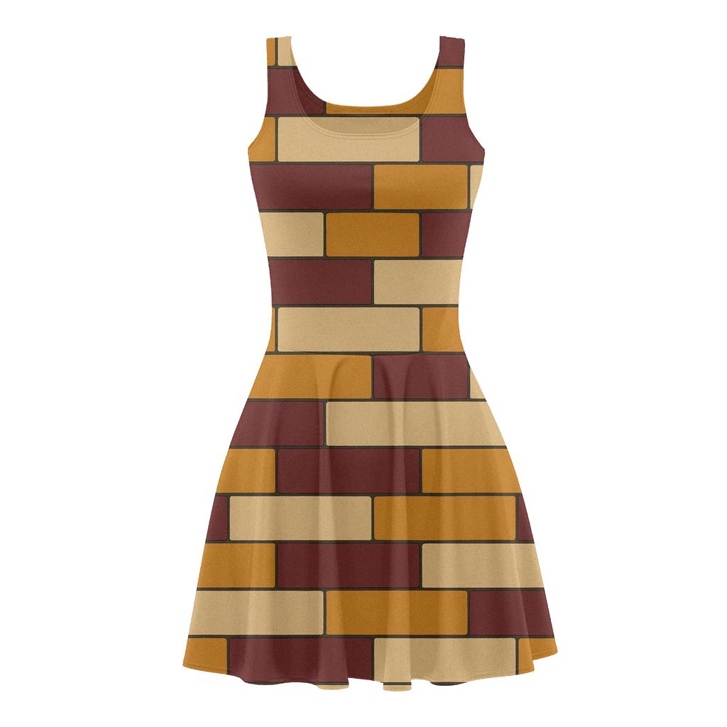 Staggered Block Chain unique custom skater dresses
