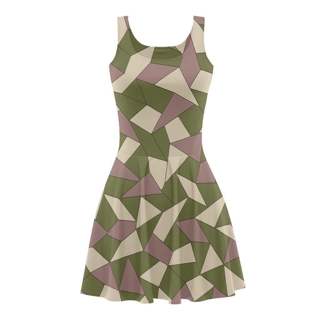 Angled Polygon Tessera comfortable stretch skater dresses