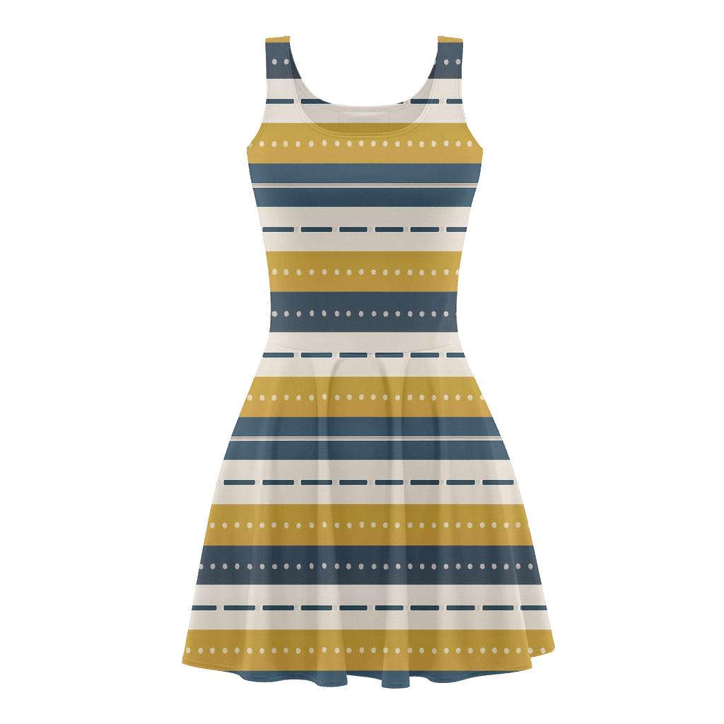 Stellar Stripe Sequencer skater dresses for occasions