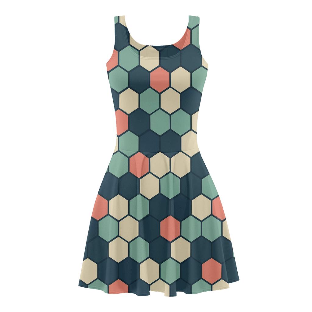 Cosmic Hex Drift custom skater dresses