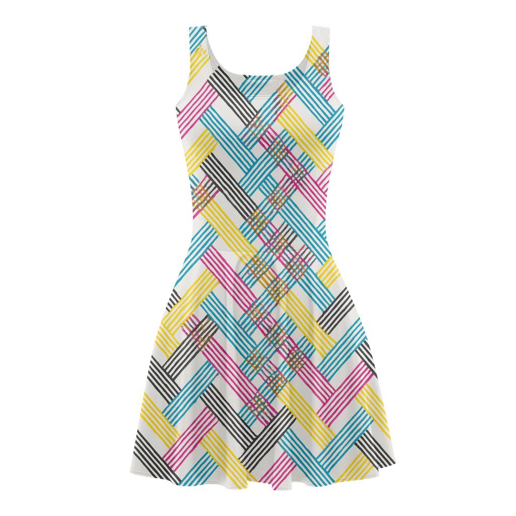 Photon Line Interference stylish a-line skater dresses