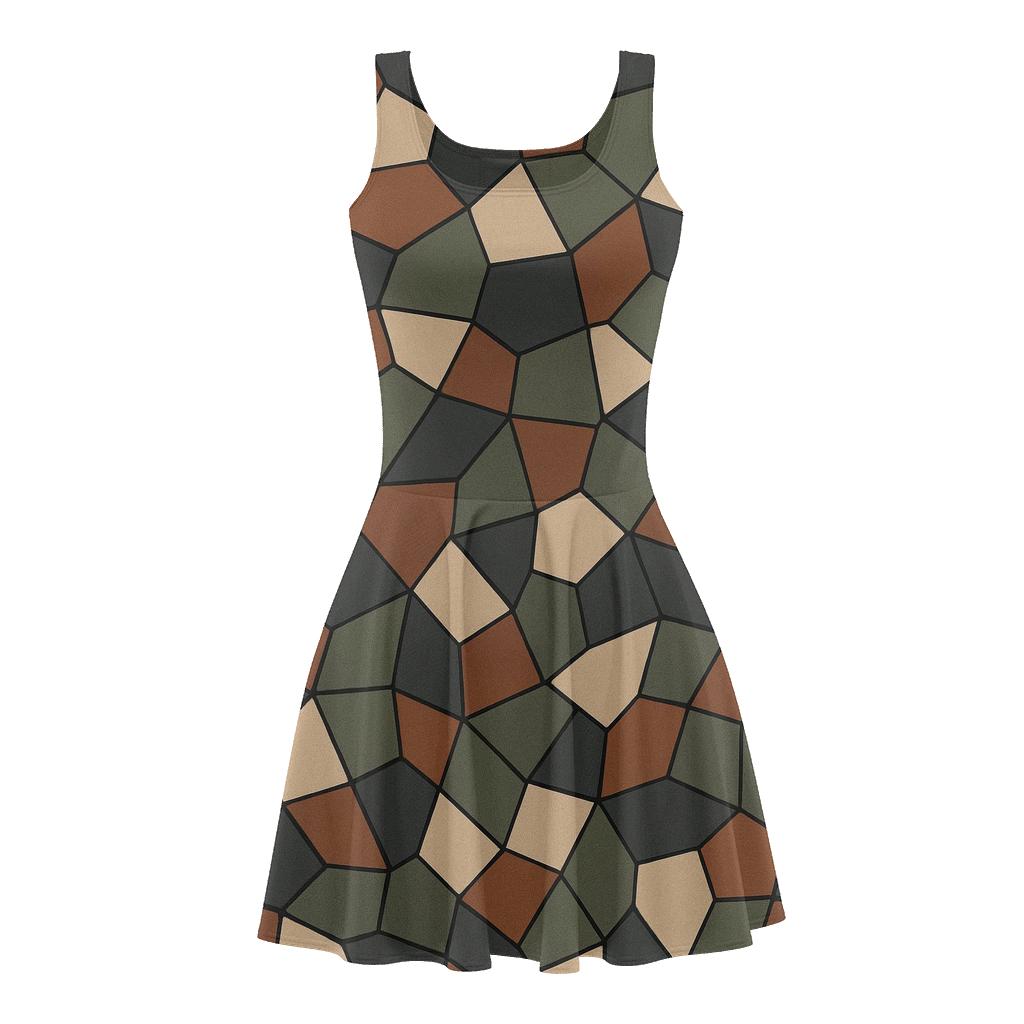 Asteroid Shard Mosaic comfortable stretch skater dresses