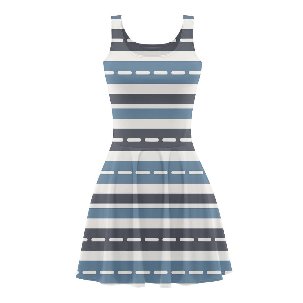 Comet Trail Stripes designer pattern skater dresses