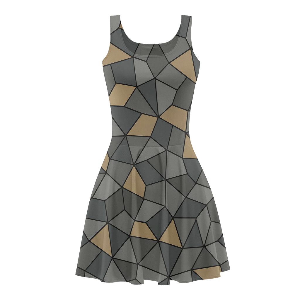 Asteroid Shard Grid unique custom skater dresses