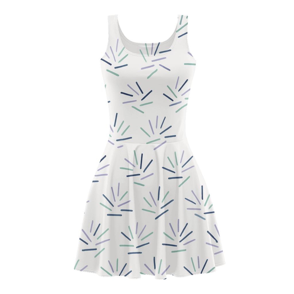 Nebula Line Scatter trendy mini skater dresses