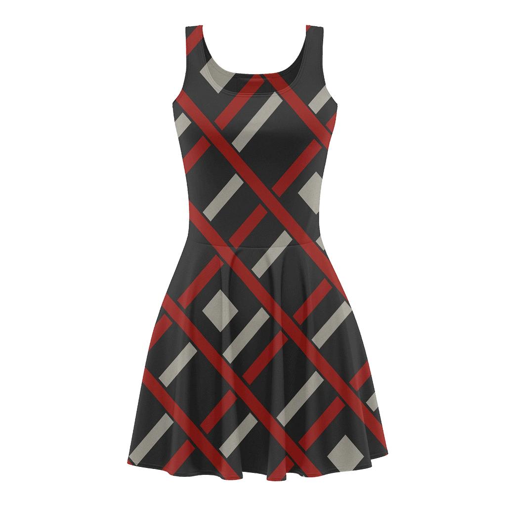 Binary Orbit Stripes personalized fit skater dresses