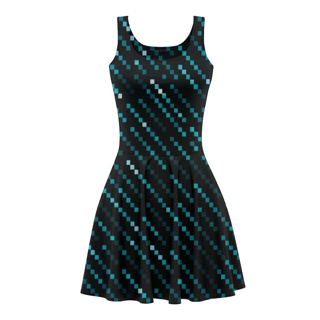 Cosmic Pixel Drift custom skater dresses
