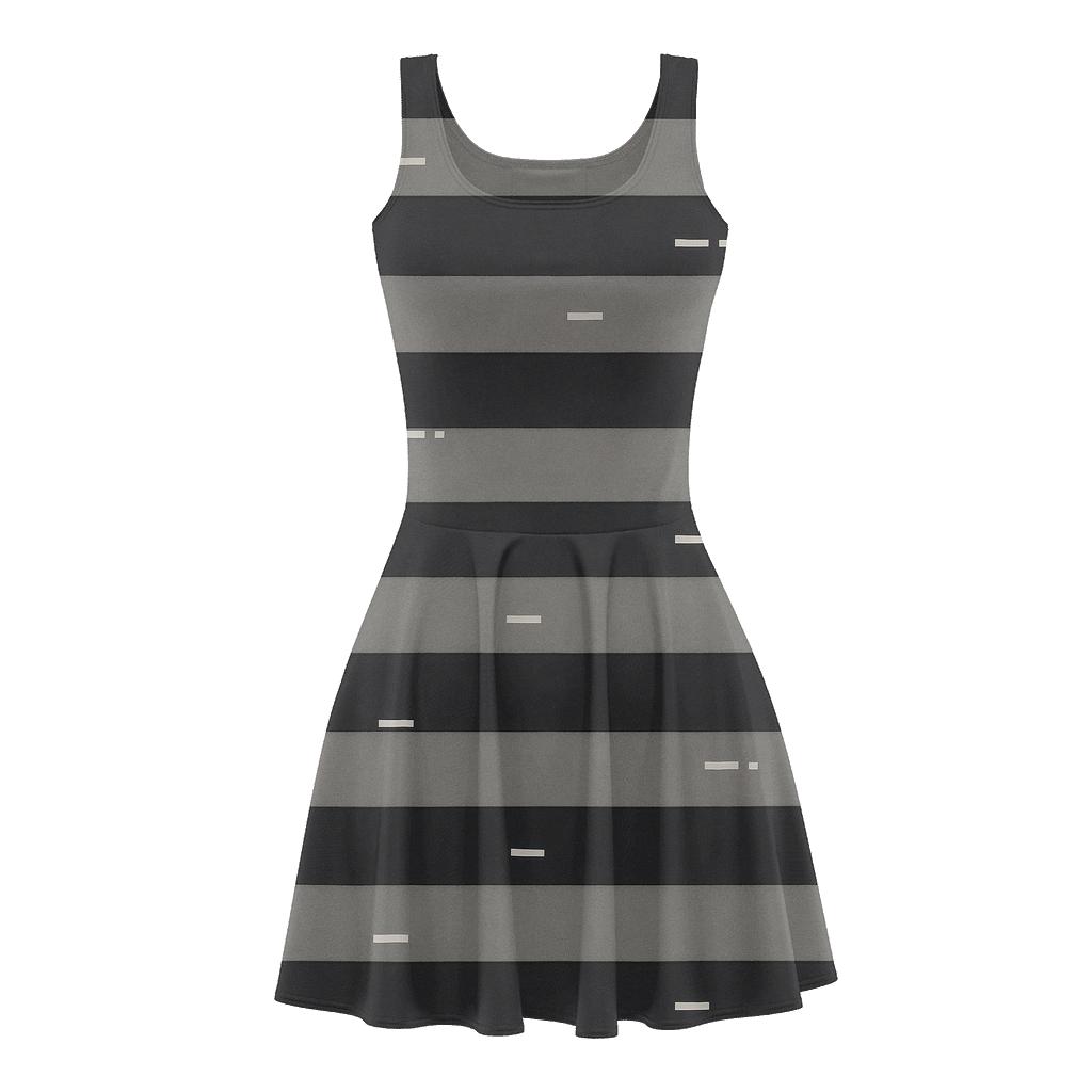 Binary Stripe Morse personalized fit skater dresses