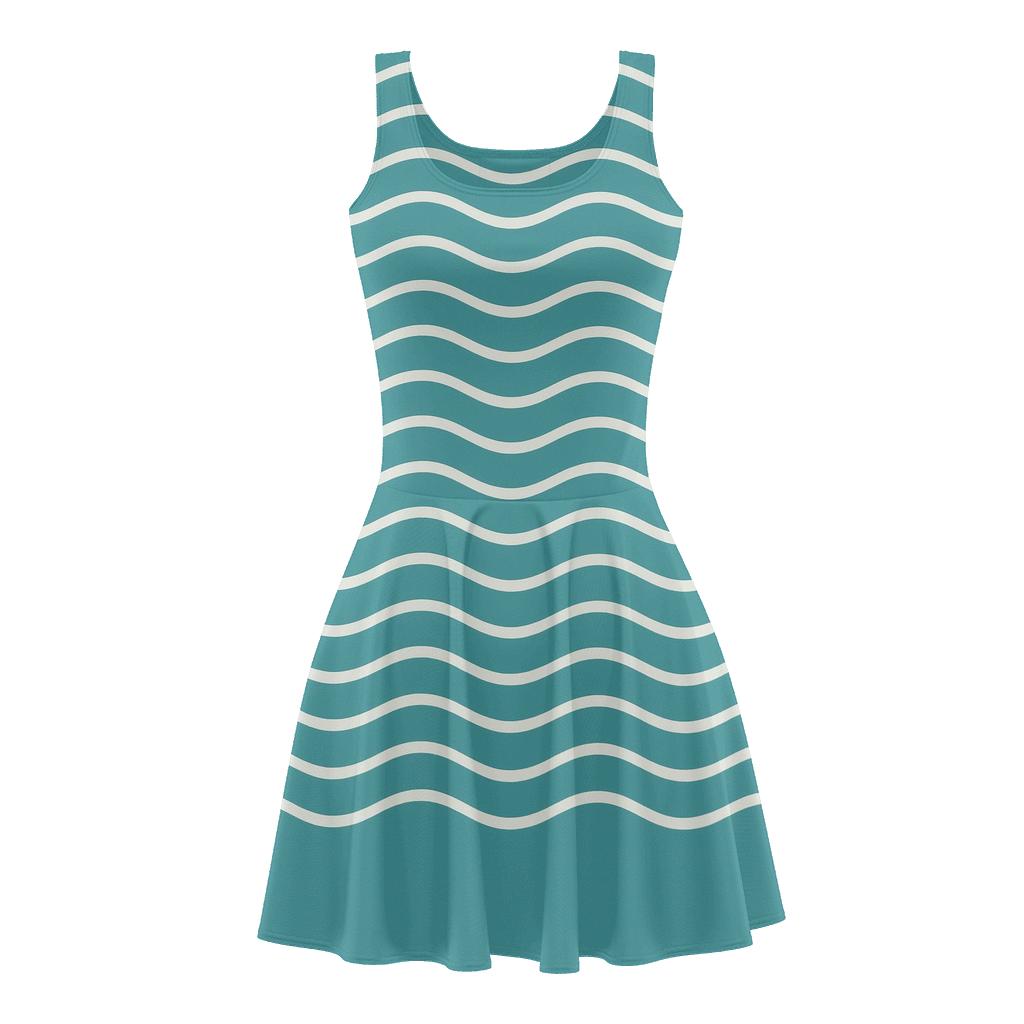 Tidal Wave Lines trendy mini skater dresses