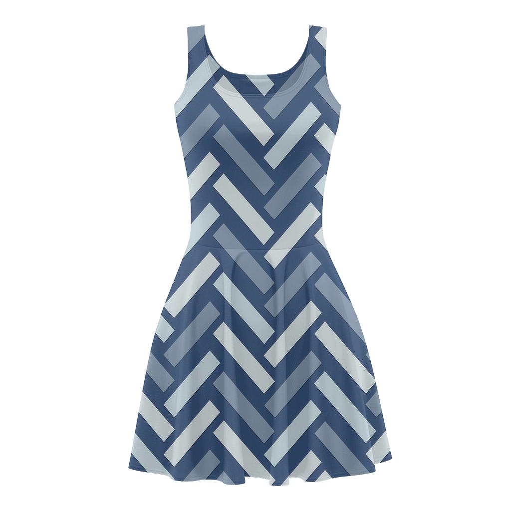 Comet Trail Herringbone trendy mini skater dresses