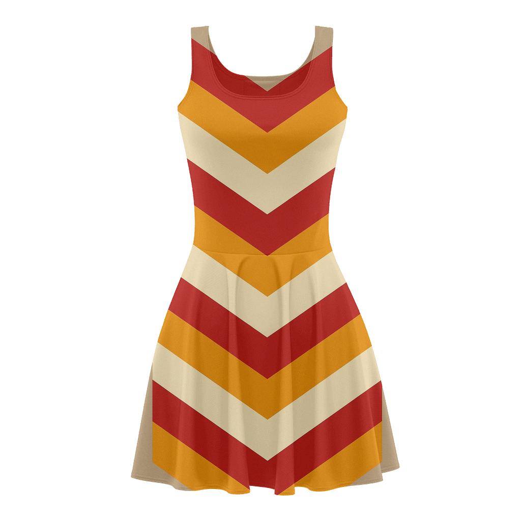 Spectral Chevron Stack floral print skater dresses