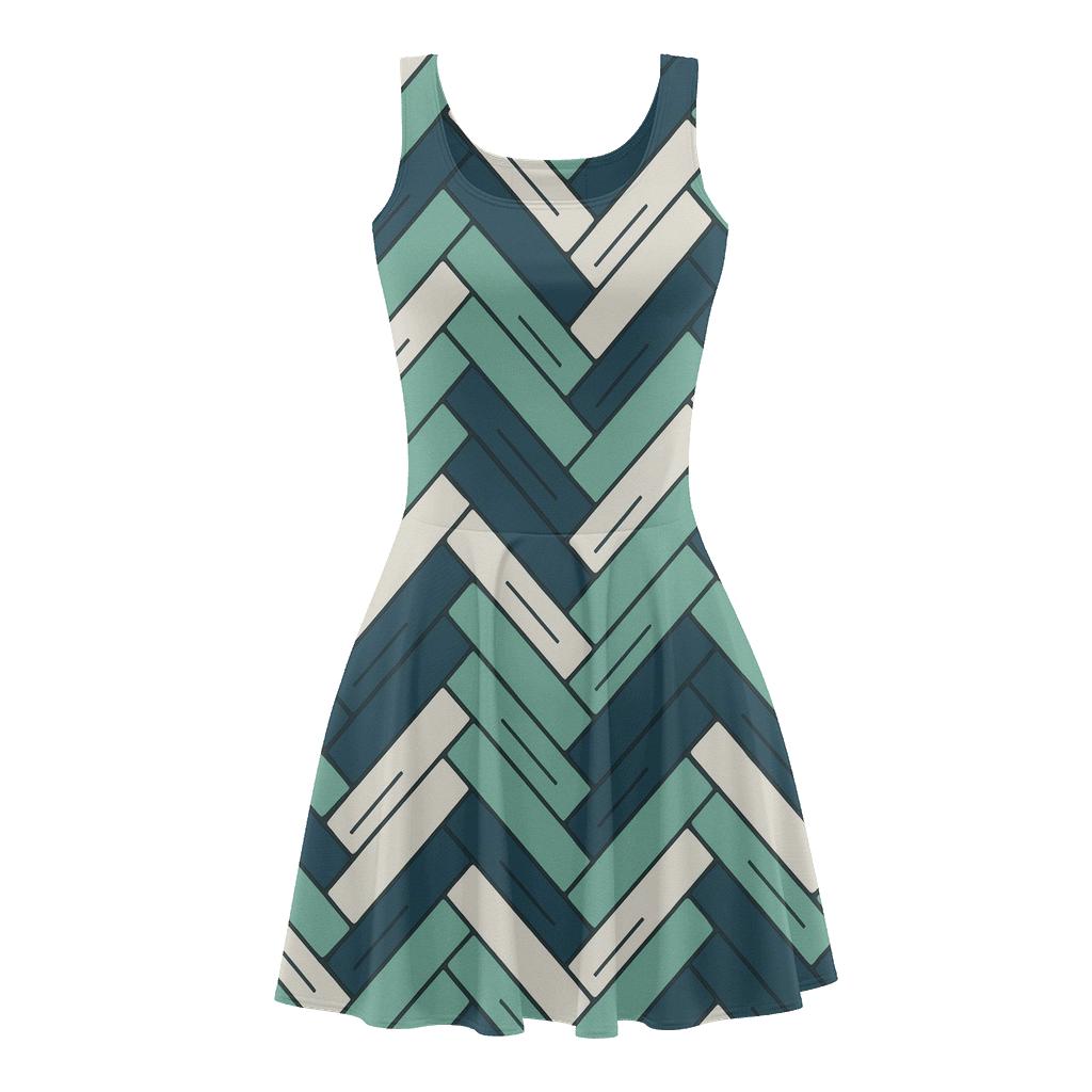 Comet Trail Herringbone stylish a-line skater dresses