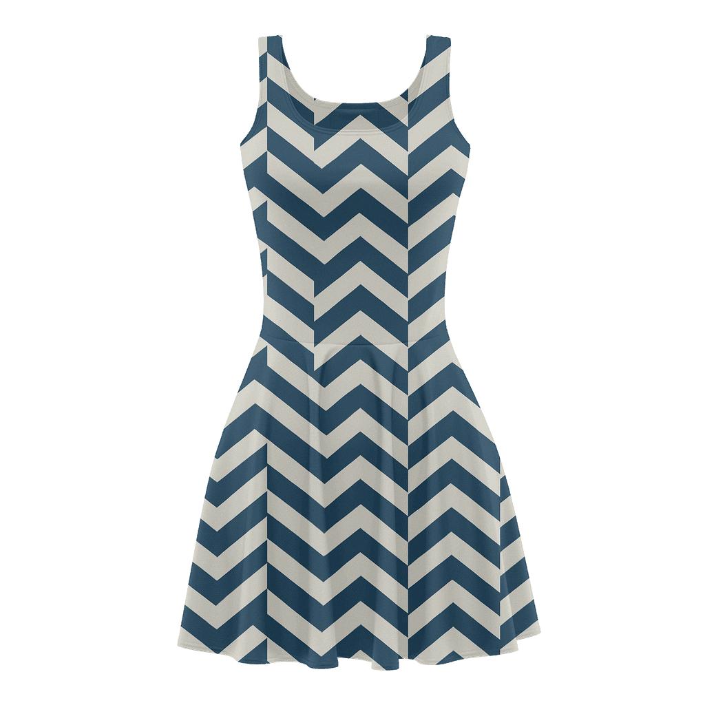 Gravitational Wave Chevron stylish a-line skater dresses
