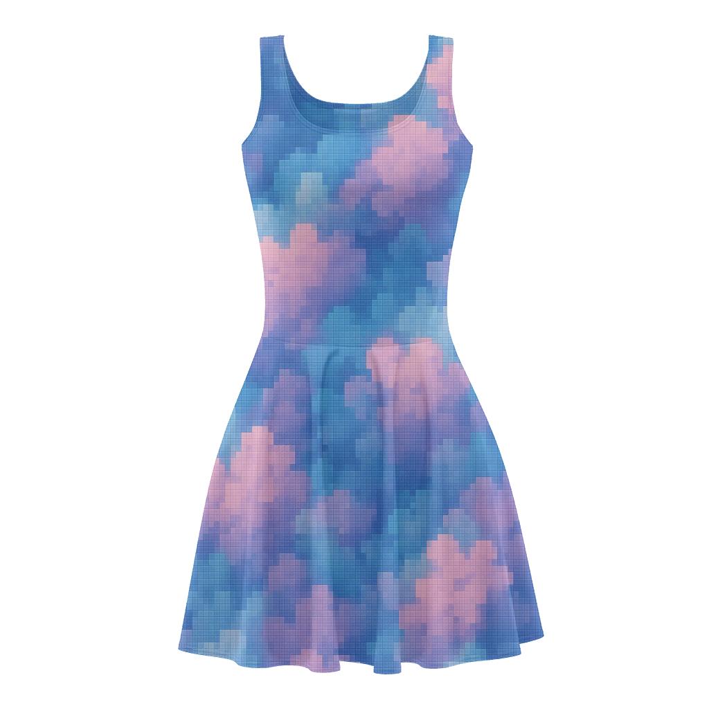 Nebula Pixel Scatter unique custom skater dresses