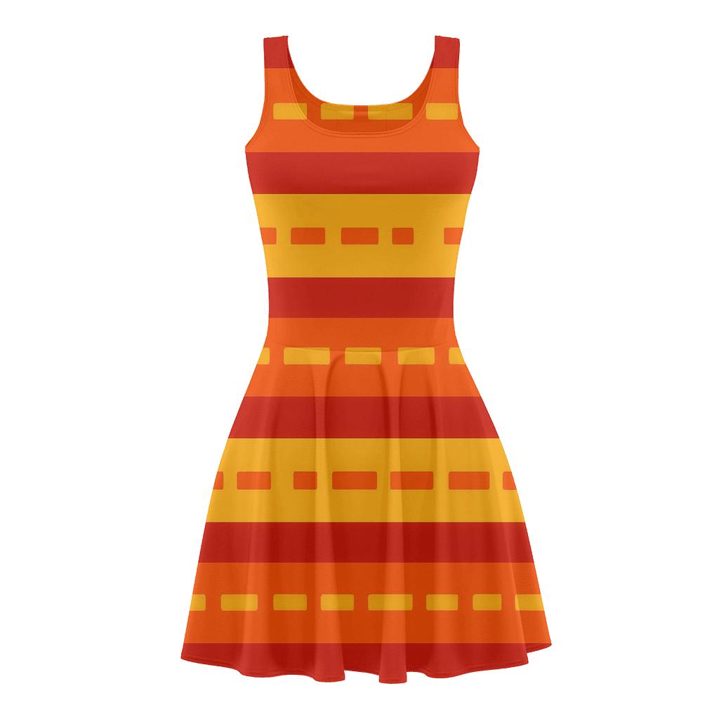 Solar Flare Stripe Drift trendy mini skater dresses