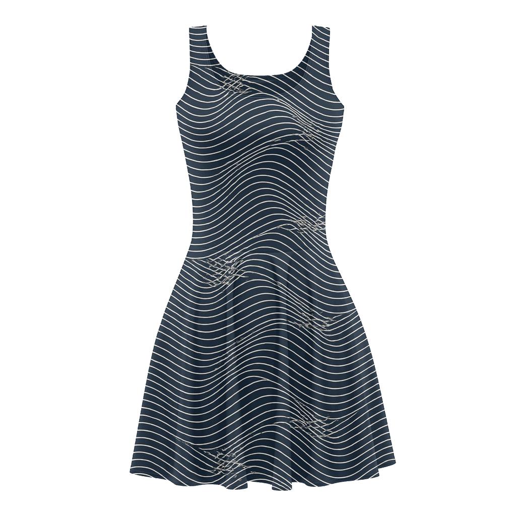 Cosmic Waveline Interference unique custom skater dresses