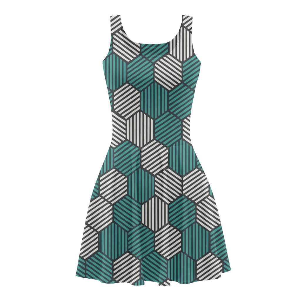 Hexalayer Line Net trendy mini skater dresses